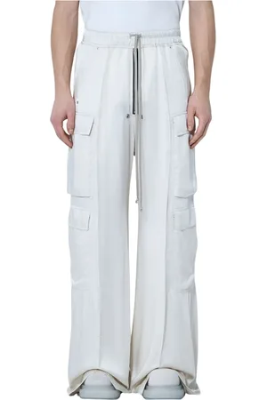 Rick Owens Bukser, Herre, , L, Satin, Satin Cargo Bukser med Snørelinning