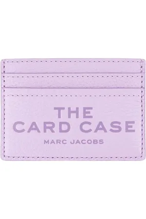 Marc Jacobs Tilbehør, Dame, Lilla, ONE SIZE, Læder, Lilla Kalveskind Kortholder med Rum