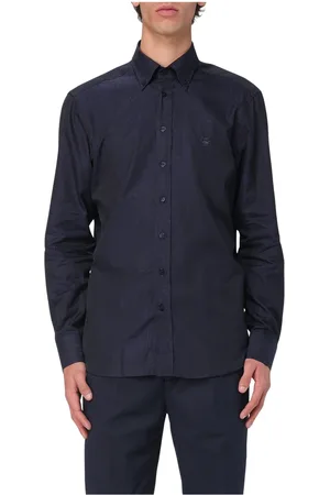 Etro Skjorte, Herre, Blå, 2XL, Uld, Roma Logo Skjorte