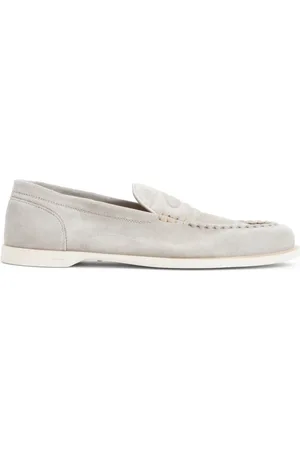 JOHN LOBB Sko, Herre, Grå, 44 EU, Suede, Suede Oval Flexi Sandal