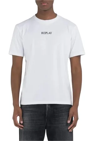 Replay Top, Herre, Hvid, M, Bomuld, Logo T-shirt