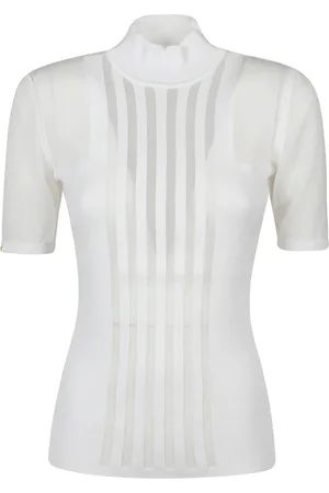 Elisabetta Franchi Strik, Dame, Hvid, XS, Bomuld, Turtle Neck Sweater