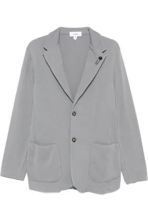 LARDINI Jakke, Herre, Grå, XL, Grå Jakke med Frontknap Lukning