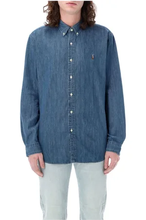 Ralph Lauren Skjorte, Herre, Blå, M, Denim, Custom Fit Denim Skjorte