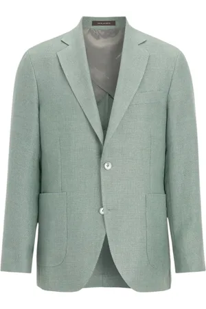 Oscar Jacobson Jakke, Herre, Grøn, 2XL, Uld, Grøn Hempuld Blazer Ferry Patch Soft