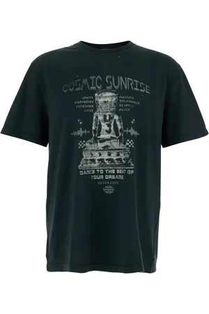 Golden Goose Top, Herre, Sort, L, Bomuld, Distressed Graphic T-shirt