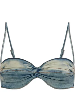 Diesel Top, Dame, Blå, L, Denim, Denim top De-Ouchy-S