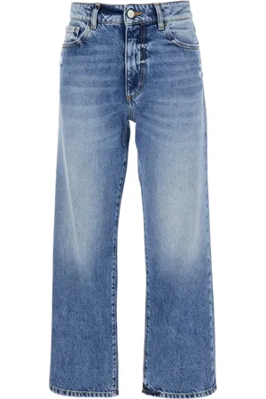Icon Denim Jeans, Dame, Blå, W30, Bomuld, Blå Straight Leg Jeans Medium Rise