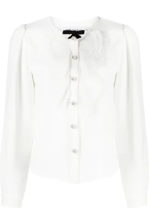 Self-Portrait Bluser & Skjorter, Dame, Hvid, 2XS, Uld, Hvid blonde bib top