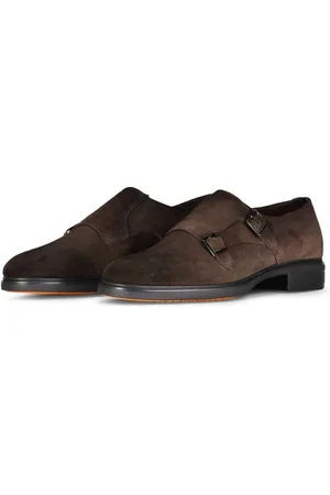 santoni Sko, Herre, Brun, 42 EU, Velvet Monks med spænder