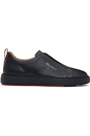 santoni Sko, Herre, Sort, 44 EU, Læder, Slip-On Læder Sneakers