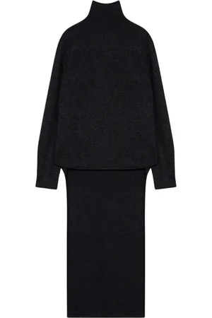 Givenchy Kjole, Dame, Sort, S, Uld, Turtleneck Maxi Kjole