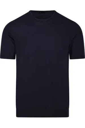 Roberto Collina Top, Herre, Blå, M, Bomuld, Navy Rund Hals Sweater