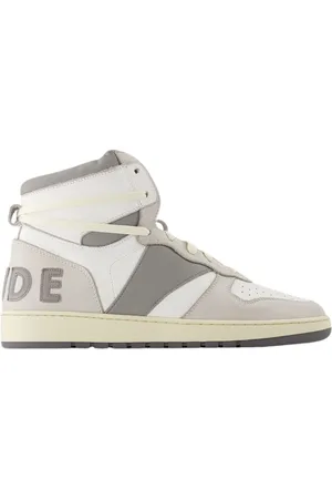 Rhude Sko, Herre, Hvid, 41 EU, Læder, Leather Hi-Top Sneakers