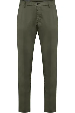 Bomboogie Bukser, Herre, Grøn, W34, Bomuld, Chino bukser i bomulds satin med mikroprint