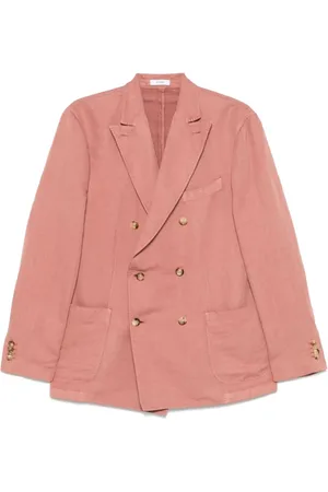 Boglioli Jakke, Herre, Lyserød, 2XL, Rosa Jakke med Knapper og Lommer