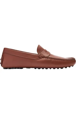 Scarosso Sko, Herre, Brun, 40 1/2 EU, Læder, Håndlavede Penny Driving Loafers