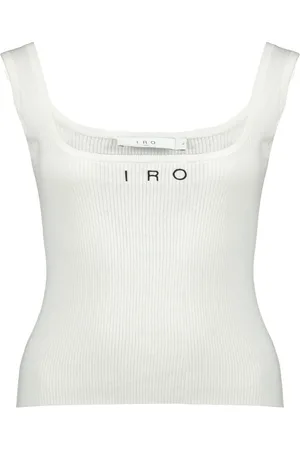 IRO Top, Dame, Hvid, S, Bomuld, Ribbet Tank Top Sorena