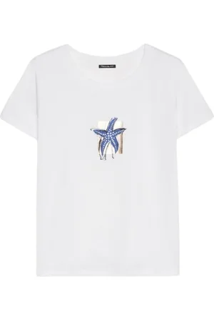 pennyblack Top, Dame, Hvid, L, Bomuld, Hvid Sky Print T-shirt