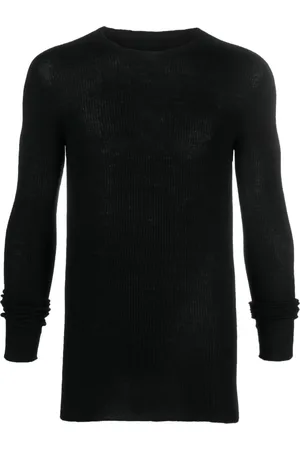 Rick Owens Strik, Herre, Sort, L, Uld, Rundhalset sweater
