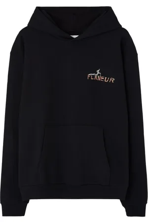 FLÂNEUR Sweathshirts & Hoodies, Herre, Sort, L, Sort sweater med trykt design