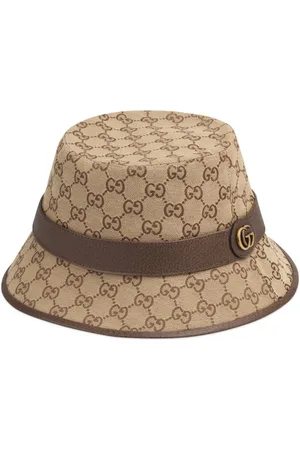 Gucci Tilbehør, Dame, Brun, L, Læder, Monogram Fedora Læder Hat