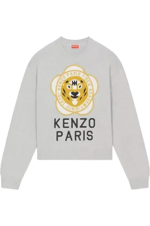 Kenzo Sweathshirts & Hoodies, Dame, Grå, XS, Bomuld, Grå Logo Sweater