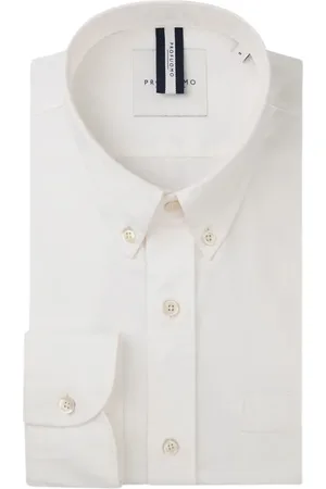 Profuomo Skjorte, Herre, Hvid, L, Hvid Langærmet Skjorte