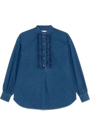 VALENTINO GARAVANI Bluser & Skjorter, Dame, Blå, 2XS, Uld, Stilfuld Skjorte 6B3Db02Z94B558