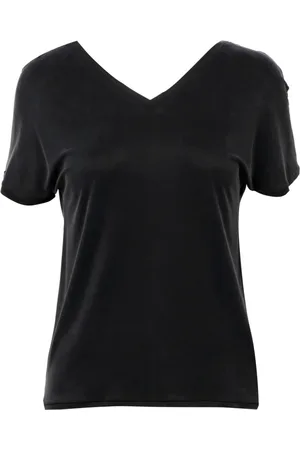 RRD Top, Dame, Sort, M, Bomuld, Bomulds T-shirt med V-hals og korte ærmer