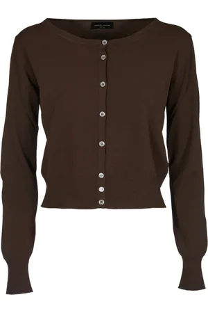 Roberto Collina Strik, Dame, Brun, M, Brun Coreana Sweaters
