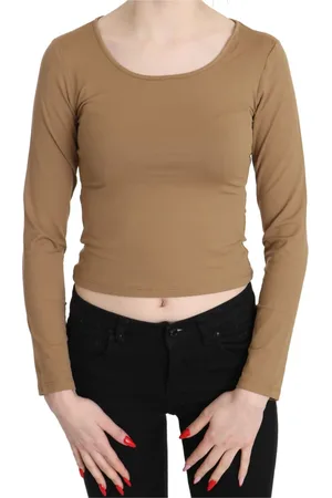 Gianfranco Ferré Top, Dame, Brun, XS, Nylon, Long Sleeve Tops