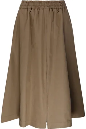 Golden Goose Nederdel, Dame, Brun, XS, Bomuld, Khaki Beige Circle Nederdel Morena