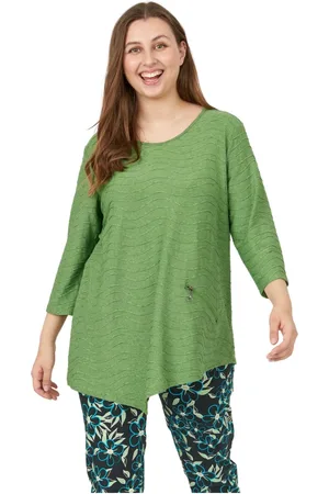 Pont Neuf Bluser & Skjorter, Dame, Grøn, XS, Uld, Asymmetrisk Bluse Rosalina med Lynlåsdetalje