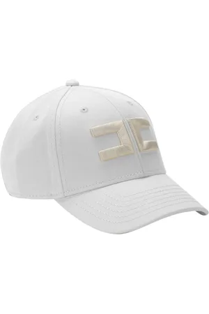 Elisabetta Franchi Tilbehør, Dame, , M, Bomuld, Ivory Baseball Cap med Skygge
