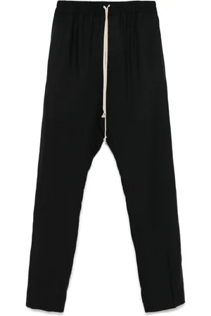 Rick Owens Bukser, Herre, Sort, L, Uld, Slim Lange Bukser