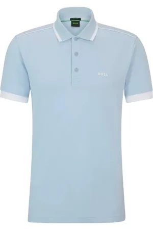 HUGO BOSS Top, Herre, Blå, XL, Bomuld, Tidløs Polo Skjorte