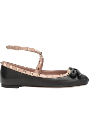 VALENTINO GARAVANI Sko, Dame, Sort, 37 1/2 EU, Rockstud Pointed Ballerina Sko