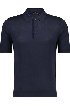 Gran Sasso Top, Herre, Blå, XL, Uld, Silke Polo Skjorte Klassisk Stil