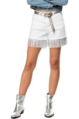 Replay Shorts, Dame, Hvid, W25, Bomuld, Frynse Shorts