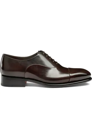 santoni Sko, Herre, Brun, 44 EU, Læder, Læder Oxford Snøresko