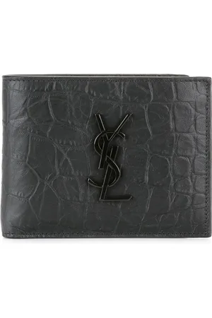 Saint Laurent Tilbehør, Herre, Sort, ONE SIZE, Læder, Krokodille-effekt læderpung