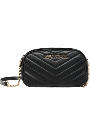 Carlo Colucci Taske, Dame, Sort, ONE SIZE, Uld, Quiltet Kamerataske - Elegant og Funktionel