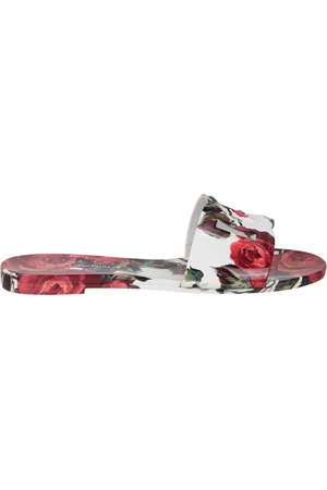 Dolce & Gabbana Sko, Dame, Flerfarvet, 38 EU, Uld, Gummi badetøj slide med logo applique
