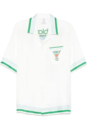 Casablanca Skjorte, Herre, Hvid, L, Uld, Hvid Stribet Silkeskjorte