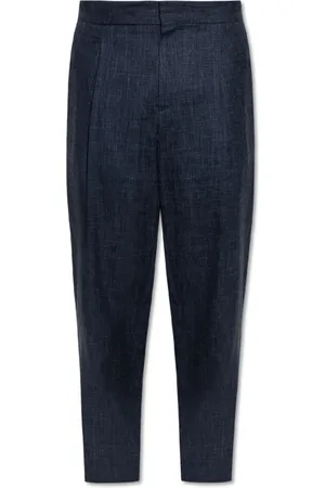 Giorgio Armani Bukser, Herre, Blå, XL, Uld, Plisserede bukser