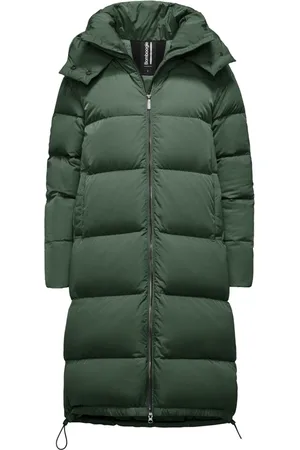 Bomboogie Frakke, Dame, Grøn, 2XL, Nylon, Lang dunjakke til kvinder i Bright Nylon