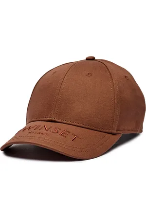 Twin-Set Tilbehør, unisex, Brun, ONE SIZE, Bomuld, Brun Baseballkasket med buet skygge