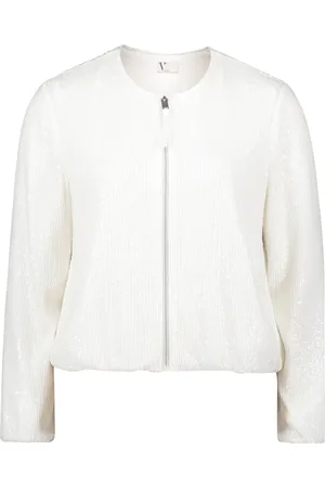 Vera Mont Jakke, Dame, Hvid, M, Uld, Paillet Blouson Jakke