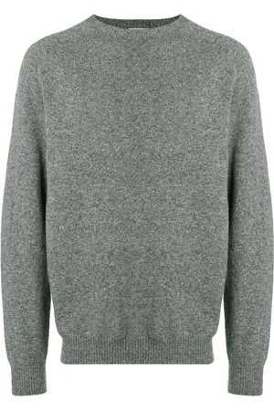 Sunspel Strik, Herre, Grå, XL, Grå Lambswool Crew Neck Sweater